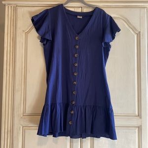 Blue Button Up Dress